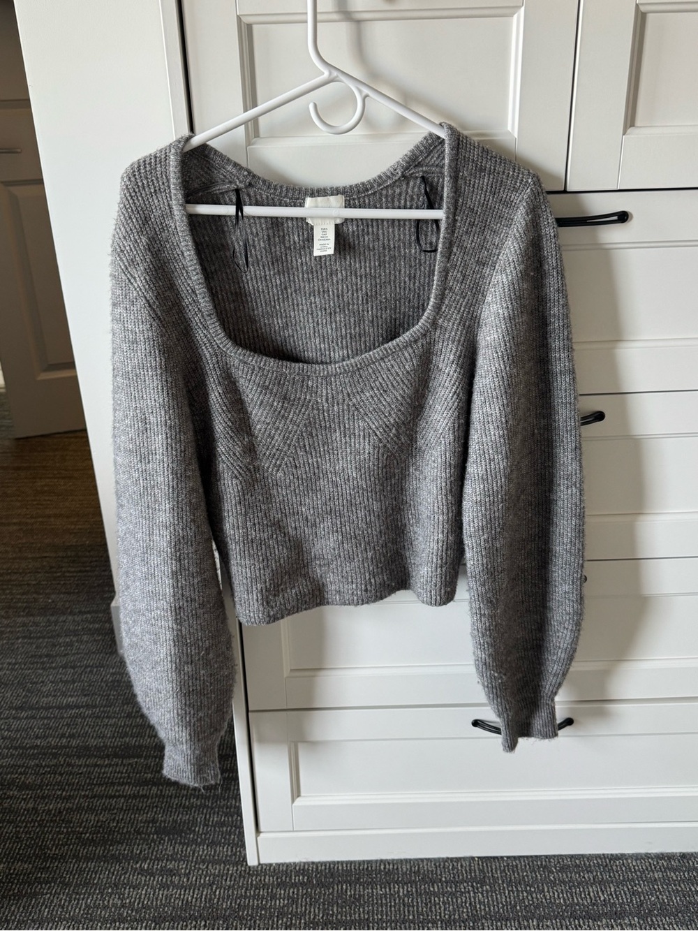 H&M Women's Scoop Neck Sweater in Gray